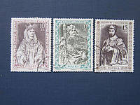 3 марки Польша 1988-1989 искусство живопись польские короли гаш