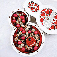 Съедобный сладкий подарочный набор "8 Марта" красный для мамы, жены, сестры, коллеги, подруги
