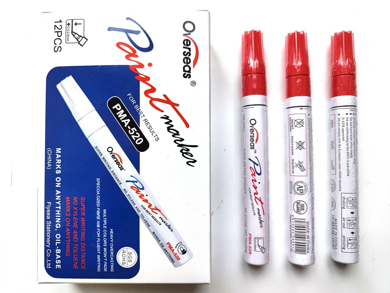 Маркер-фарба Paint Overseas PMA 520 для будь-яких поверхонь червоний
