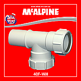 Трійник пластиковий компресійний 40х40х40 мм з 2 гайками + розтруб 40F-WH McAlpine, фото 3