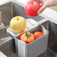 Кухонний складний органайзер тримач для губок Kitchen Sponge Holder Gray