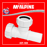 Трійник пластиковий компресійний 40х40х40 мм з 2 гайками + розтруб 40F-WH McAlpine, фото 4