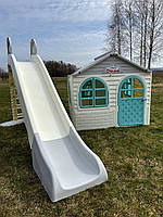 Игровой домик с горкой, Большой детский домик, 129х129х120 см, Пластиковые домики, Большая горка детская