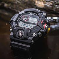 Наручные мужские спортивные оригинальные часы хронограф. Casio GW-9400-1ER G-Shock Rangeman Triple Sensor