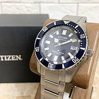 Мужские оригинальные наручные часы дайверские. Citizen Promaster NY0129-58L Marine Automatic Diver Blue 41mm
