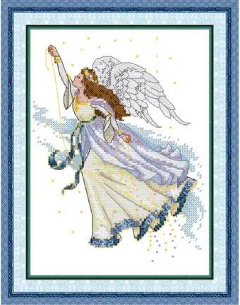 Набір для вишивання за нанесеною на канву схемою "Butterfly Fairy 15". AIDA 14CT printed 19*27 см