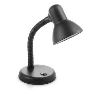 Настільна лампа Brille чорного кольору з поворотним металевим плафоном під лампу E27 IP20 MTL-02