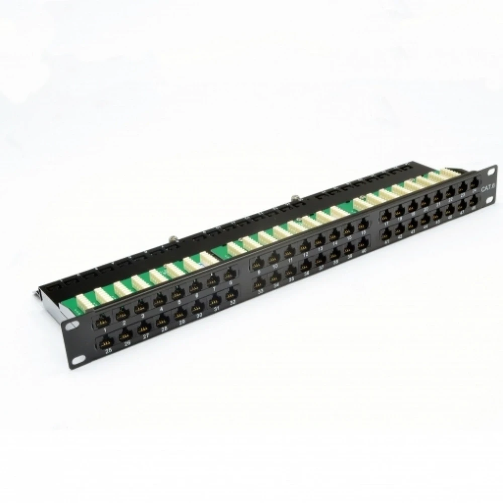 Патч-панель CMS 19" 48xRJ-45 UTP, кат. 6, 1U з організатором кабелю, фото 1