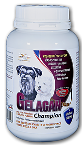 Добавка для красивої шерсті собак білого та чорного кольору Gelacan Champion 500 грам