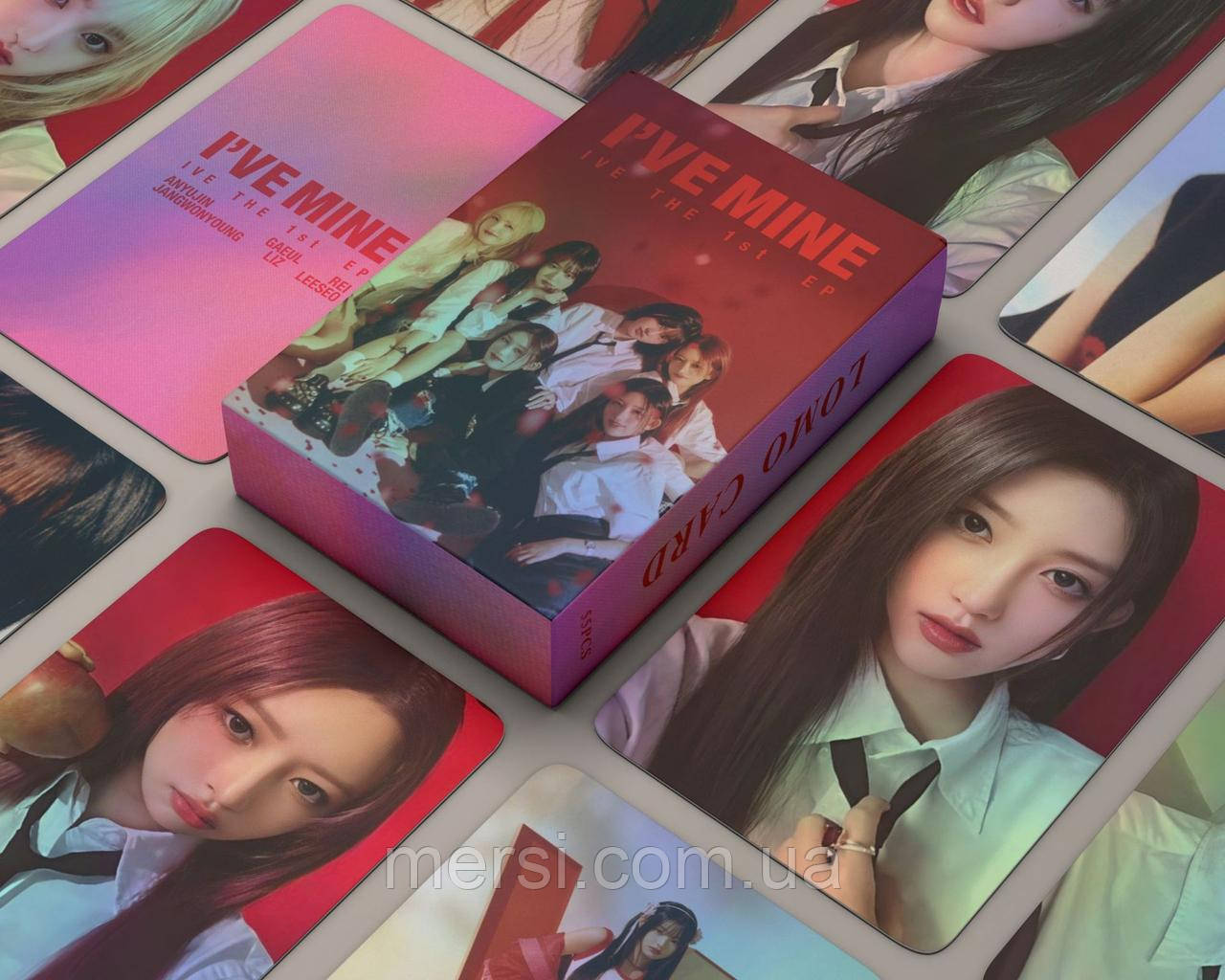 Голографічні Картки IVE K-POP, lomo card, К-ПОП картки іве - I`ve mine -  55 шт, фото 1