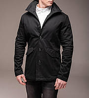 Мужская куртка пиджак на пуговицах, стильная куртка весна осень черная Jacket