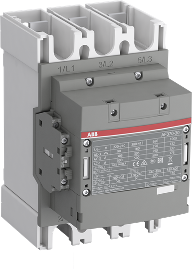 Контактор AF370-30-11-13 370А 3Р 1НВ+1НЗ котушка 100-250B AC/DC, 200кВт, 380-400В АС-3, 1SFL607002R1311 ABB