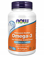 NOW Foods OMEGA-3 ACIDS Distilled DHA EPA 90 caps