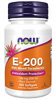 Now Foods VITAMIN E-200 MIX TOKOFEROLI 100 капс