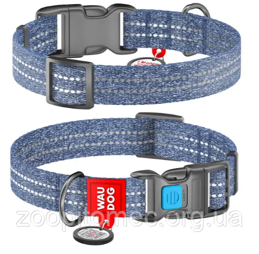 Нашийник WAUDOG Nylon Лінія 1" для собак з QR-паспортом, Ширина 20 мм, Довжина 24-40 см"