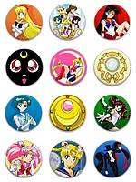 Значки аниме Треос Сейлор Мун (или Sailor Moon - набор 12 шт. (Арт. 135030)