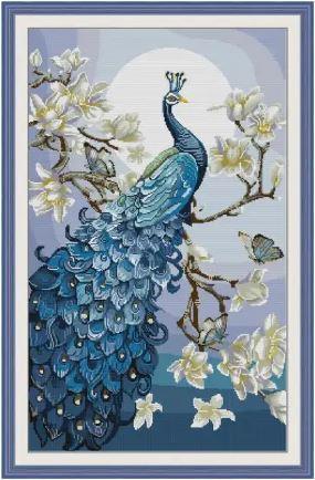 Набір для вишивання за нанесеною на канву схемою "Peacock". AIDA 14CT printed 47*72 см
