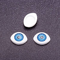 Фурнітура "Живі очі" колір синій зіниця d- 7мм 10х13мм фас. 50пар