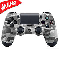 Бездротовий джойстик для PS4 SONY Wireless DUALSHOCK 4 Bluetooth геймпад ігровий USB Хакі/Сріблястий dzl