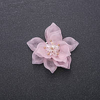 Фурнітура нашивка Квітка Лотоса рожевий акрил d-40мм