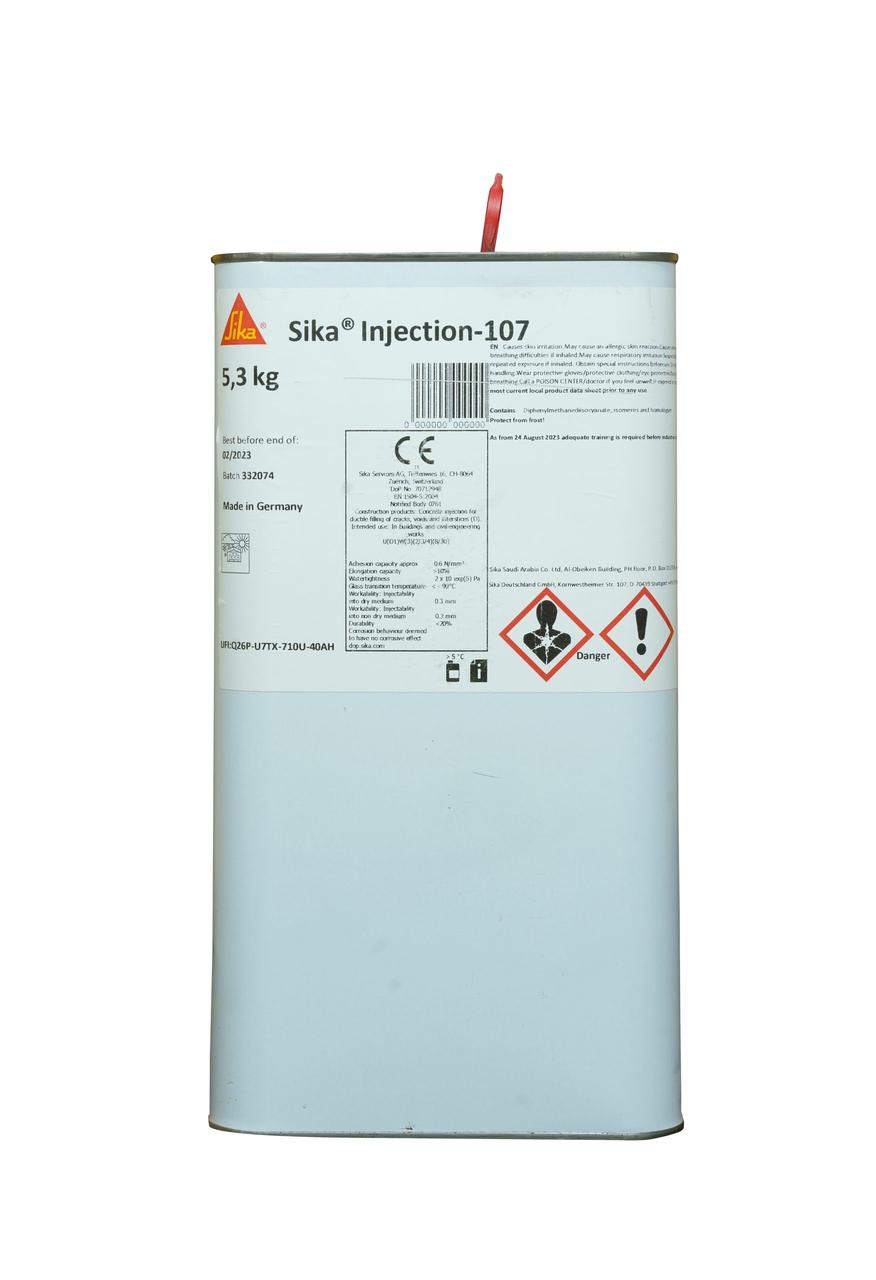 Sika Injection 107 Однокомпонентна, поліуретанова, ін'єкційна смола 5,3 кг