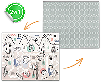 Детский игровой термоковрик развивающий коврик двухсторонний Nukido 180х150 см Польша