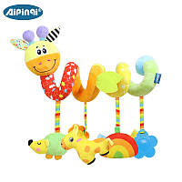 Розвиваюча іграшка-спіраль Жираф, підвіска на ліжечко, коляску, брязкальце, пискавка