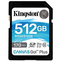 Карта памяти Kingston 512GB SDXC class 10 UHS-I U3 Canvas Go Plus (SDG3/512GB)