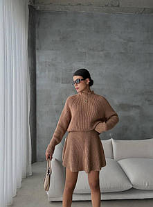 Жіночий теплий модний костюм піджак+спідниця новинка 2023