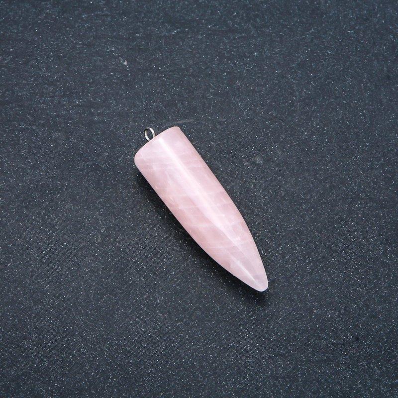 Кулон маятник куля з каменю Рожевий Кварц 13х40х45мм (+-)