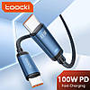 Кабель Tooki Type-C to Type-C 5A PD100W 2м Gray (TQ-X48), фото 2