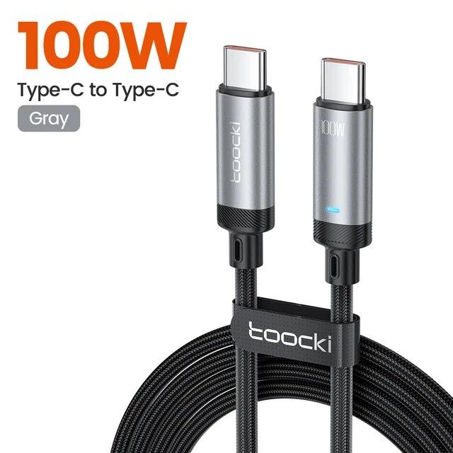 Кабель Tooki Type-C to Type-C 5A PD100W 2м Gray (TQ-X48)