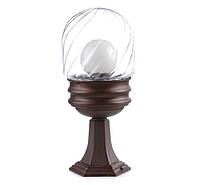 Садово-парковый фонарь столбик Brille коричневого цвета с прозрачным плафоном под цоколь E27 IP33