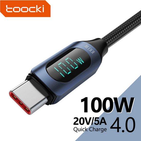 Кабель Tooki Type-C to Type-C PD 100 W 5 А для швидкого заряджання 2 м Blue (TXCTT1-XYA03)