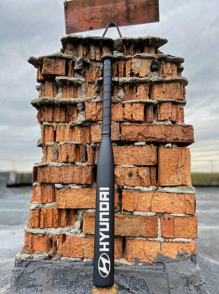 Бейсбольна біта HYUNDAI чорною з білою ручкою, фото 1