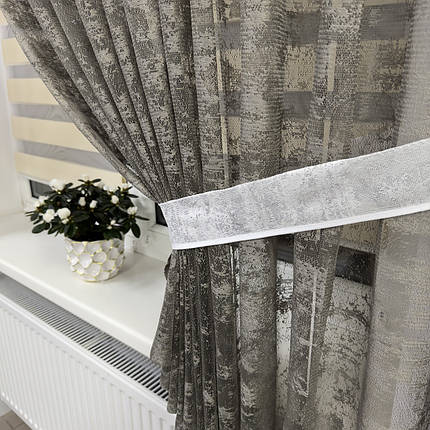 Гардина жаккард Мрамор №100 оптом мокко, фото 2