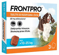 FRONTPRO L 68мг 3x жувальні таблетки від бліх та кліщів для собак 10-25кг