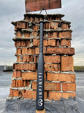 Бейсбольна біта INFINITI Чорна з чорною ручкою, фото 1