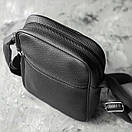Чоловіча сумка-барсетка через плече Modern чорна з екошкіри месенджер, фото 2