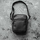 Чоловіча сумка-барсетка через плече Modern чорна з екошкіри месенджер, фото 3