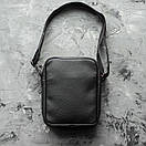 Чоловіча сумка-барсетка через плече Modern чорна з екошкіри месенджер, фото 6