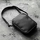 Чоловіча сумка-барсетка через плече Modern чорна з екошкіри месенджер, фото 7