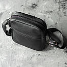 Чоловіча сумка-барсетка через плече Modern чорна з екошкіри месенджер, фото 10