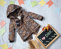 Демісезонна дитяча курточка парка 80-86 86-92 92-98 98-104 з капюшоном та манжетами у рукавах Весна Осінь