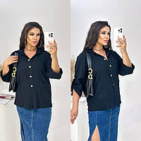Жіноча сорочка блузка 2/67МР/И080 льон-жатка (46-48, 50-52, 54-56 великі розміри )