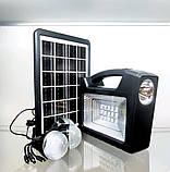 Яскравий і потужний ліхтар-станція GDTimes GD-103 150 W із сонячною панеллю та лампочками для заряджання ґаджетів, фото 3