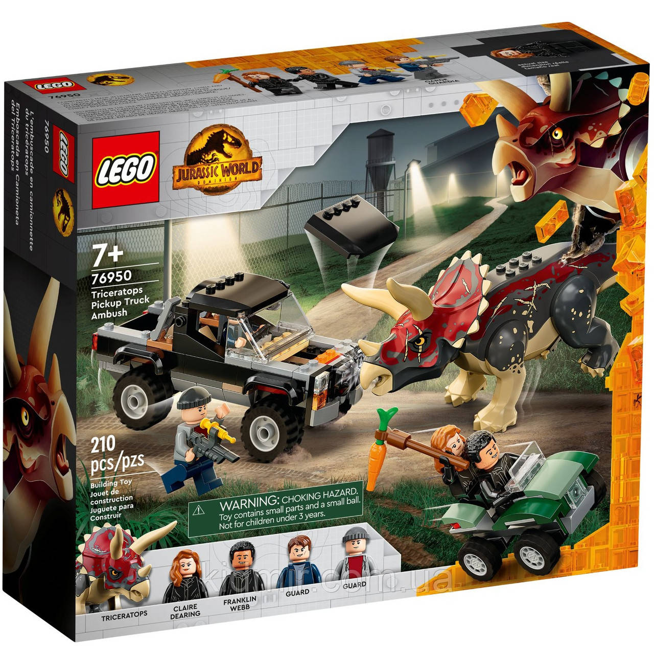 Конструктор LEGO Jurassic World 76950 Нападання трицератопсу на пікап