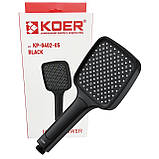 Лійка для душу ЧОРНА Квадратна KOER KP-0402-05 BLACK 3 функції (Колір чорний), фото 4