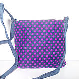 Сумочка дитяча в горошок текстильна з кошенятами, фото 2