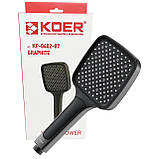 Лійка для душу ГРАФІТОВА Квадратна KOER KP-0402-07 GRAPHITE 3 функції (Колір графіт), фото 5
